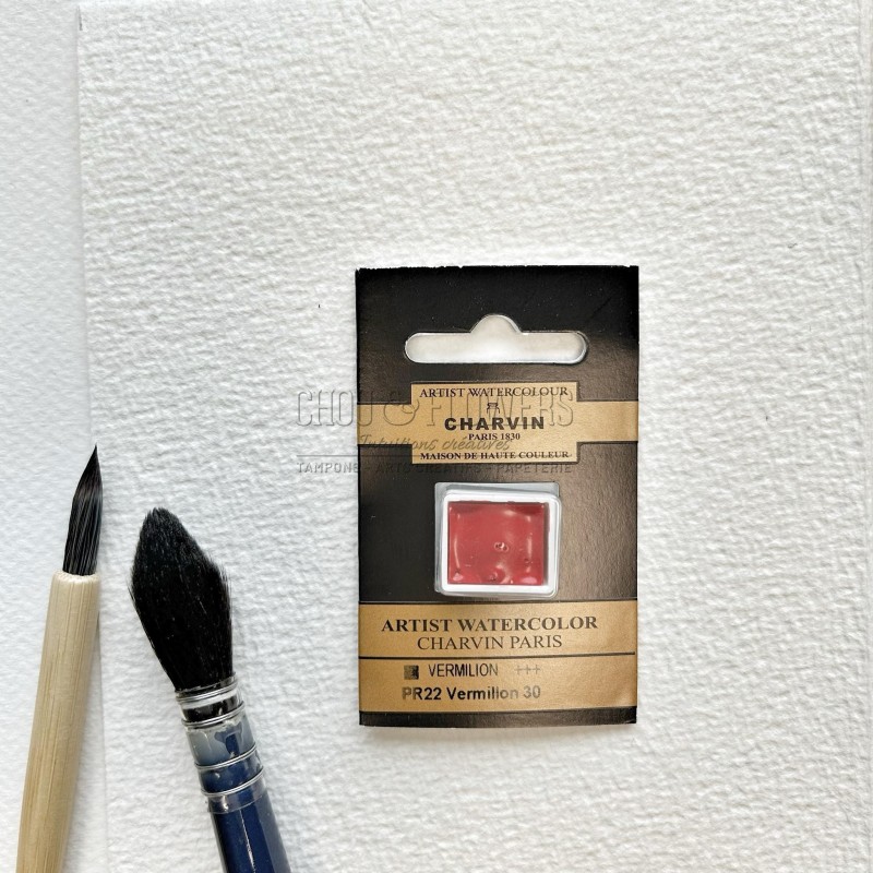 N°30 VERMILLON AQUARELLE EXTRA FINE CHARVIN DEMI GODET