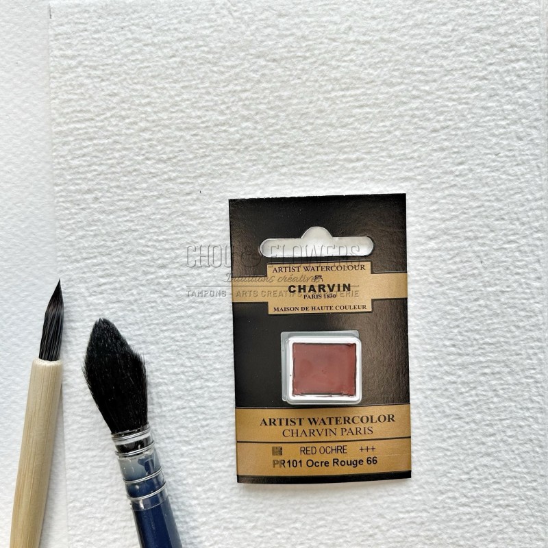 N°66 OCRE ROUGE AQUARELLE EXTRA FINE CHARVIN DEMI GODET