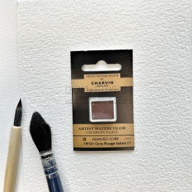 N°67 OCRE ROUGE INDIEN AQUARELLE EXTRA FINE CHARVIN DEMI GODET