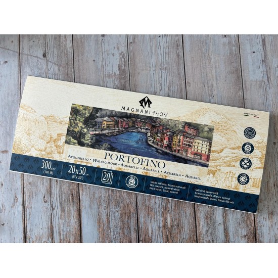 BLOC MAGNANI PORTOFINO DE 20 PAPIERS AQUARELLE 300G 20X50 CM