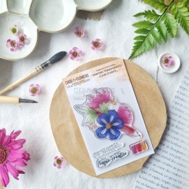 Tampon clear crayon fleuri de la collection Vibrations de Chou and Flowers