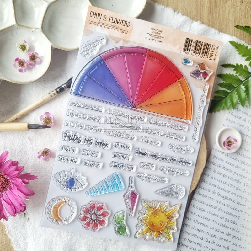 tampon clear le cadran de la collection vibrations de Chou and Flowers