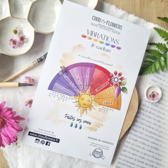 tampon clear le cadran de la collection vibrations de Chou and Flowers