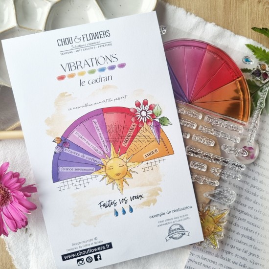 tampon clear le cadran de la collection vibrations de Chou and Flowers