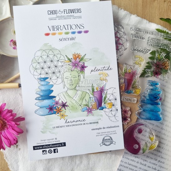 tampon clear Sérénité de la collection Vibrations de Chou and Flowers