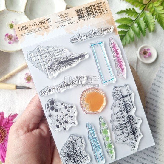 clear A6 color splash de la collection vibrations de Chou and Flowers