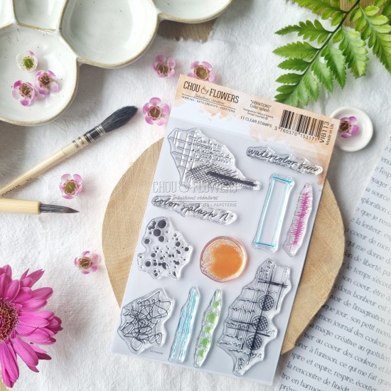 clear A6 color splash de la collection vibrations de Chou and Flowers