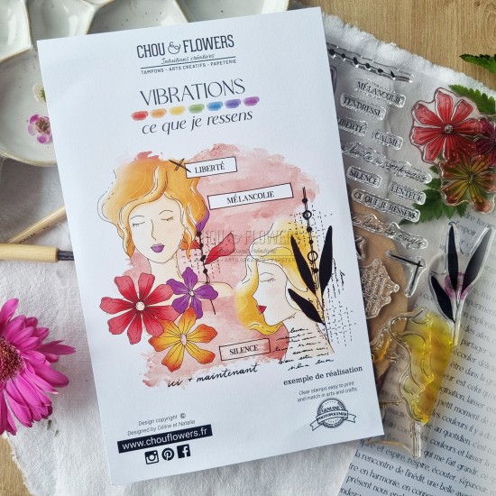 Tampon clear ce que je ressens de la collection Vibrations de Chou and Flowers