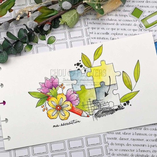 Tampon clear crayon fleuri de la collection Vibrations de Chou and Flowers