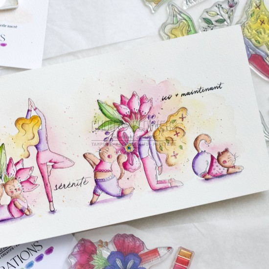 Tampon clear crayon fleuri de la collection Vibrations de Chou and Flowers