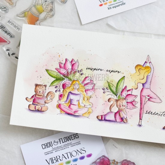 Tampon clear crayon fleuri de la collection Vibrations de Chou and Flowers