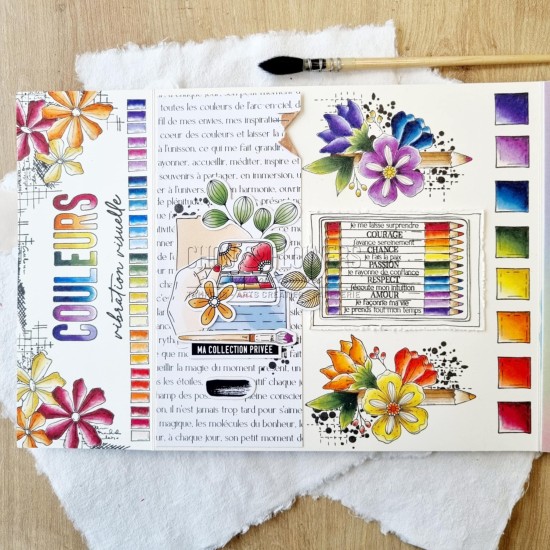 Tampon clear crayon fleuri de la collection Vibrations de Chou and Flowers