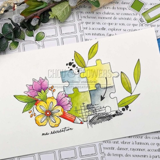 clear A6 color splash de la collection vibrations de Chou and Flowers
