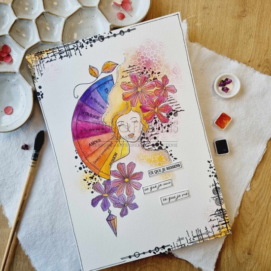 clear A6 color splash de la collection vibrations de Chou and Flowers
