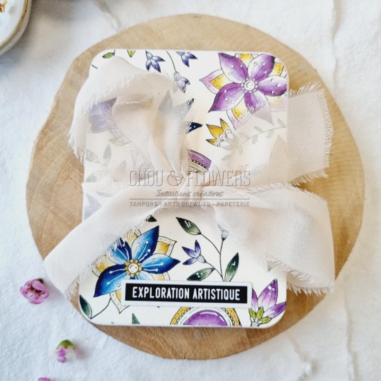 Tampon imprimé de fleurs collection vibrations