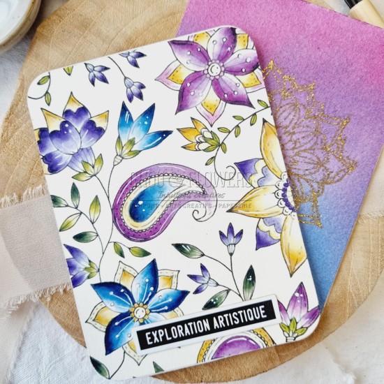 Tampon imprimé de fleurs collection vibrations