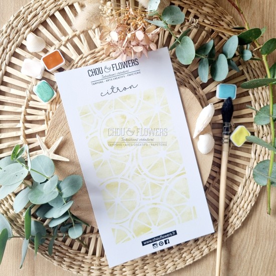 Pochoir citron de la collection Rêve azur de Chou & Flowers