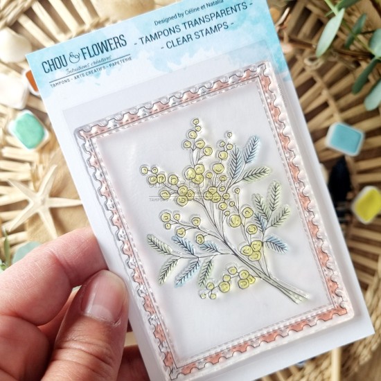 tampon clear Mimosa de la collection Rêve azur de Chou & Flowers