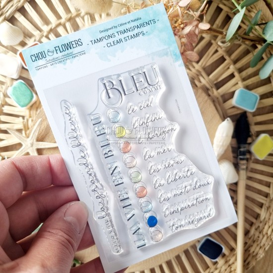 tampon clear Bleu comme de la collection Rêve azur de Chou & Flowers