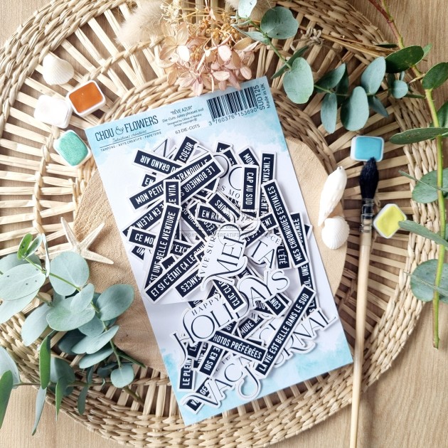 Ensemble de die cuts jolies phrases sud de Chou and Flowers