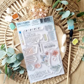 tampon clear Courriers fleuris de la collection Rêve azur de Chou & Flowers