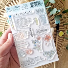 tampon clear Courriers fleuris de la collection Rêve azur de Chou & Flowers