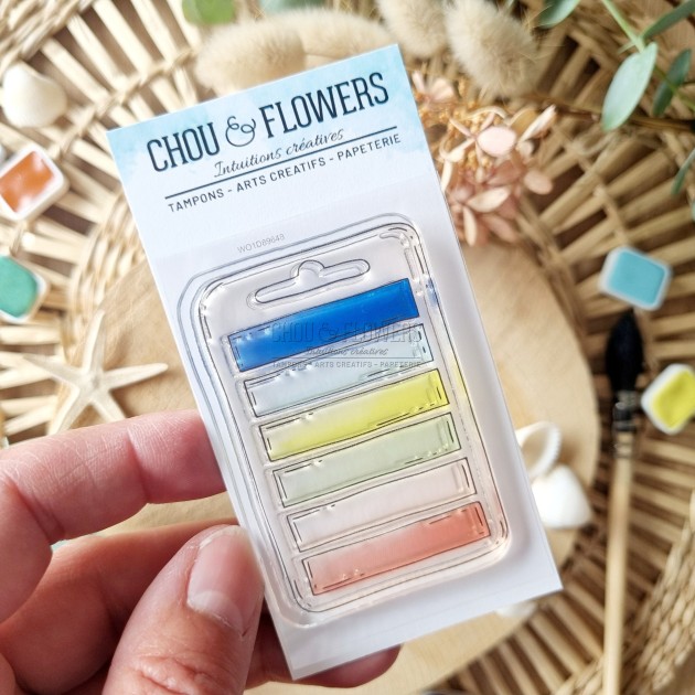 tampon clear Etiquette de la collection Rêve azur de Chou & Flowers tampon clear Etiquette de la collection Rêve azur de Chou & Flowers