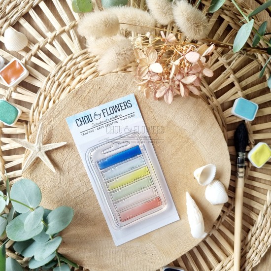 tampon clear Etiquette de la collection Rêve azur de Chou & Flowers