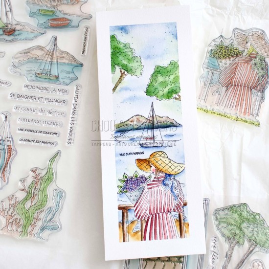 tampon clear Fille bord de mer de la collection Rêve azur de Chou & Flowers
