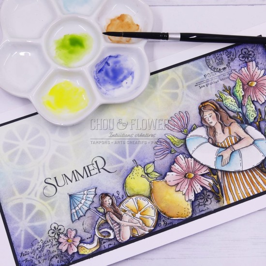 tampon clear Tutti frutti de la collection Rêve azur de Chou & Flowers