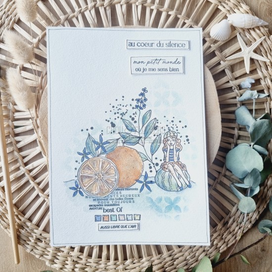 tampon clear Tutti frutti de la collection Rêve azur de Chou & Flowers