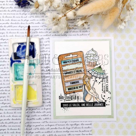 tampon clear Mosaïque d'été de la collection Rêve azur de Chou & Flowers