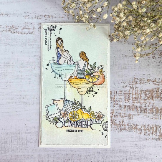 tampon clear Les mots c'est l'été de la collection Rêve azur de Chou & Flowers