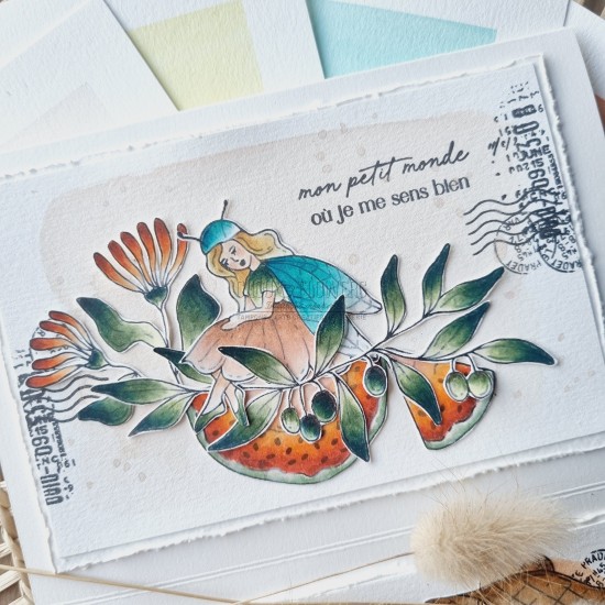 tampon clear Dear friend de la collection Rêve azur de Chou & Flowers