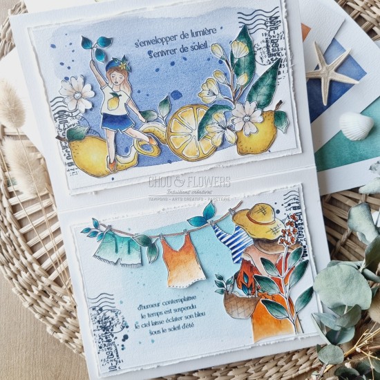 tampon clear Dear friend de la collection Rêve azur de Chou & Flowers