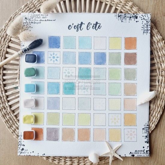 kit aquarelle en collaboration avec Isaro pour la collection rêve azur