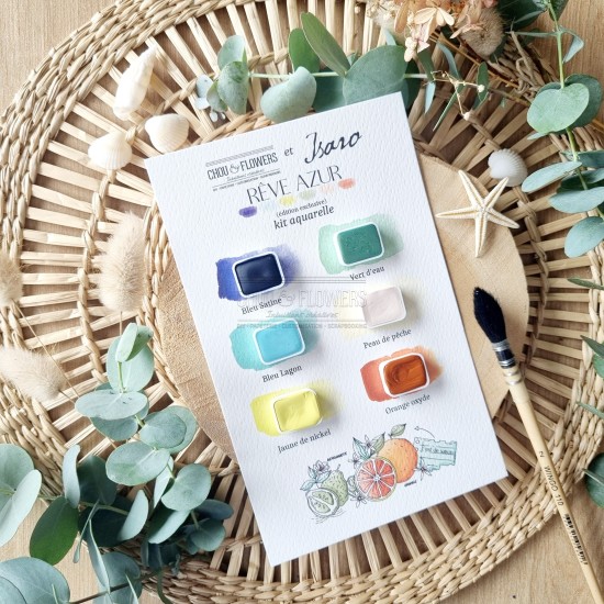 kit aquarelle en collaboration avec Isaro pour la collection rêve azur