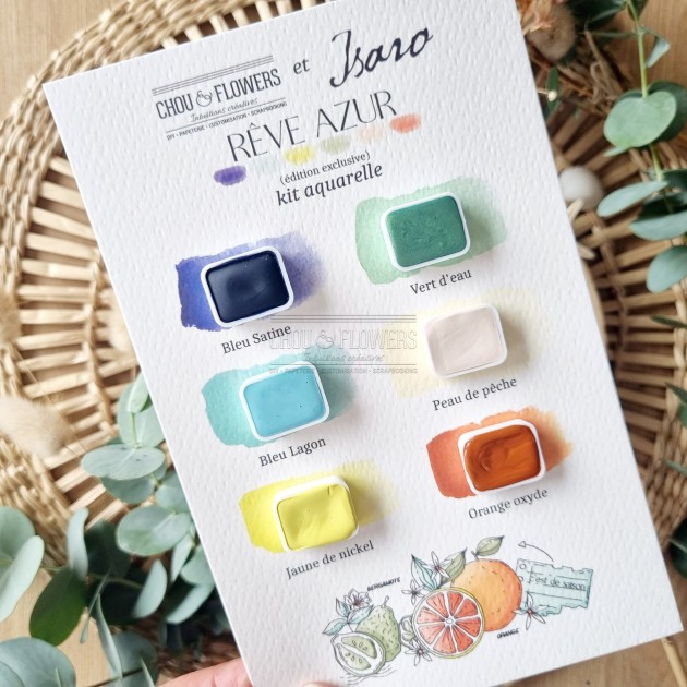 kit aquarelle en collaboration avec Isaro pour la collection rêve azur kit aquarelle en collaboration avec Isaro pour la collection rêve azur