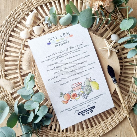 kit aquarelle en collaboration avec Isaro pour la collection rêve azur