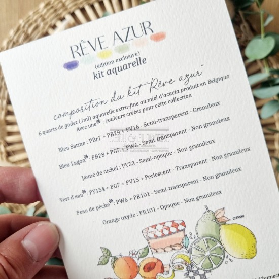 kit aquarelle en collaboration avec Isaro pour la collection rêve azur