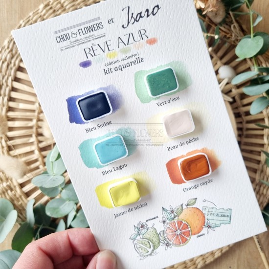 kit aquarelle en collaboration avec Isaro pour la collection rêve azur