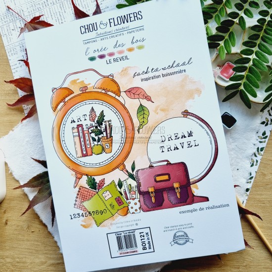 tampons clear le réveil de la collection L'Orée des bois pour les scrapbooking, l'artjournal et la carterie