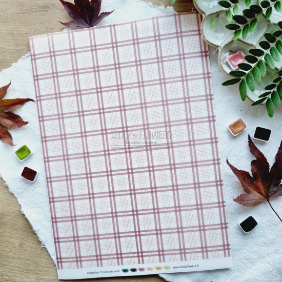 set de papiers Collection l'Orée des bois pour vos projets de scrapbooking, d'artjournal et de carterie