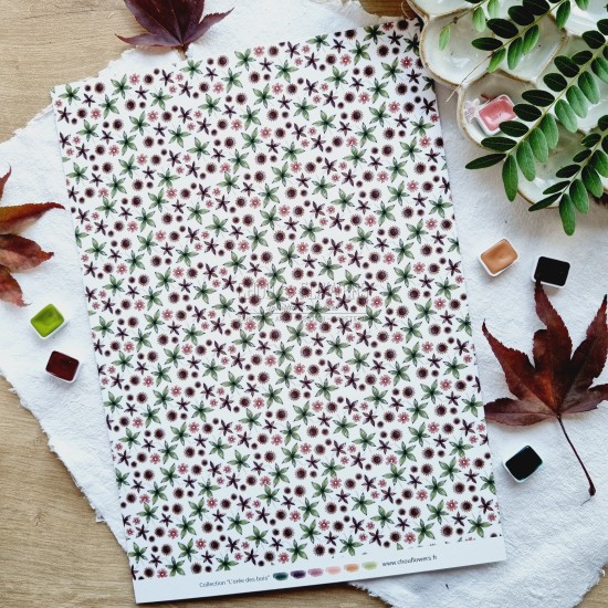 set de papiers Collection l'Orée des bois pour vos projets de scrapbooking, d'artjournal et de carterie