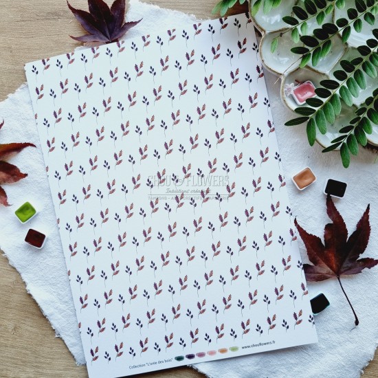 set de papiers Collection l'Orée des bois pour vos projets de scrapbooking, d'artjournal et de carterie