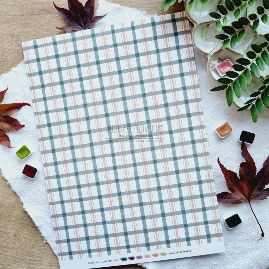 set de papiers Collection l'Orée des bois pour vos projets de scrapbooking, d'artjournal et de carterie