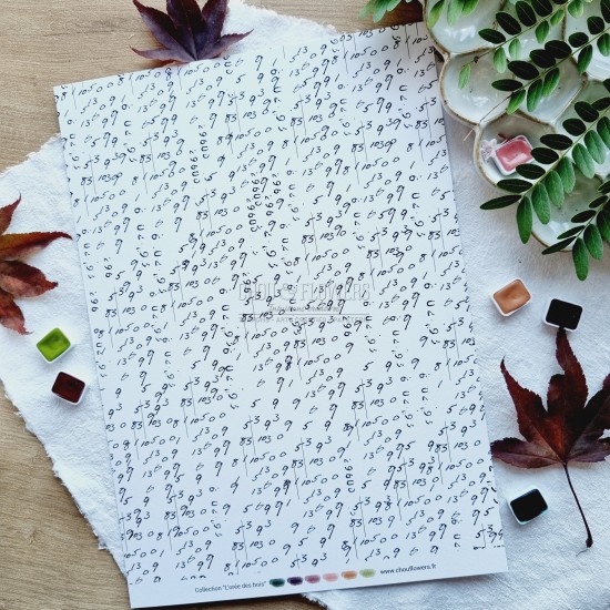 set de papiers Collection l'Orée des bois pour vos projets de scrapbooking, d'artjournal et de carterie