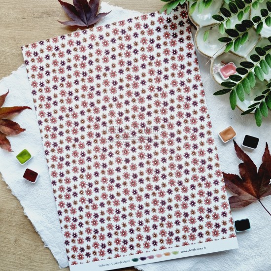 set de papiers Collection l'Orée des bois pour vos projets de scrapbooking, d'artjournal et de carterie