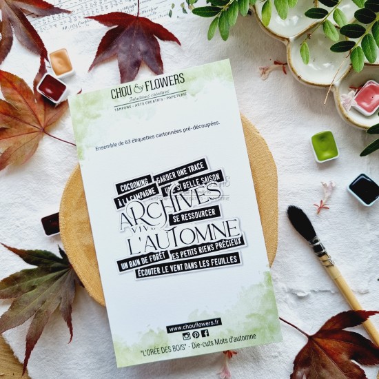 die cuts mots d'automne de la collection L'orée des bois