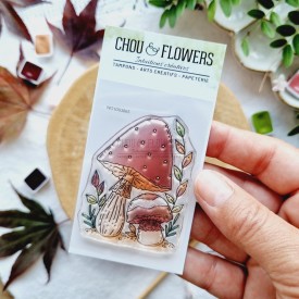 tampon clear mini champignons pour le scrapbooking, la carterie et l'artjournal